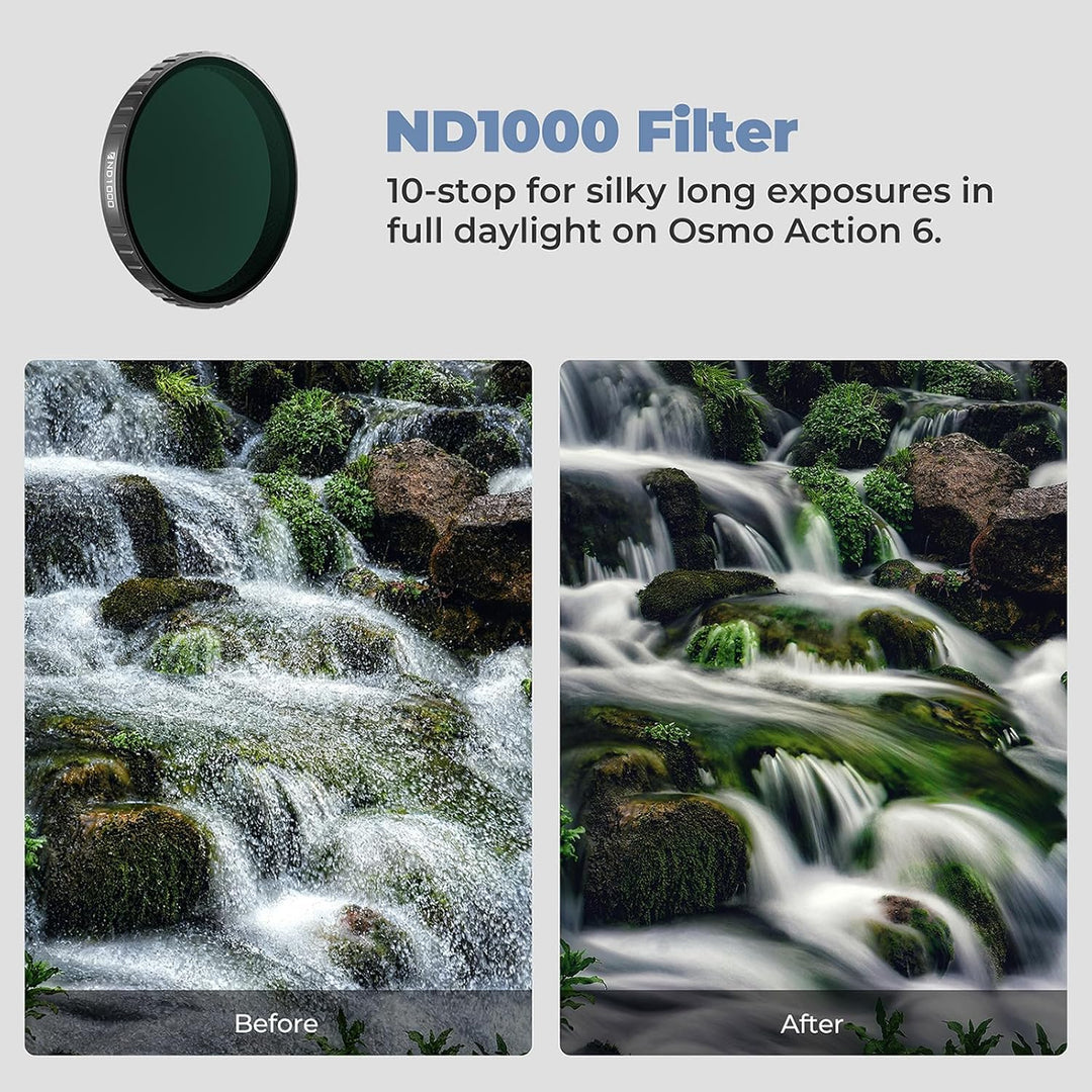 Freewell ND1000 Filter für DJl Osmo Action 6 – ldeal für Langzeitbelichtung und glatteres Filmmateri