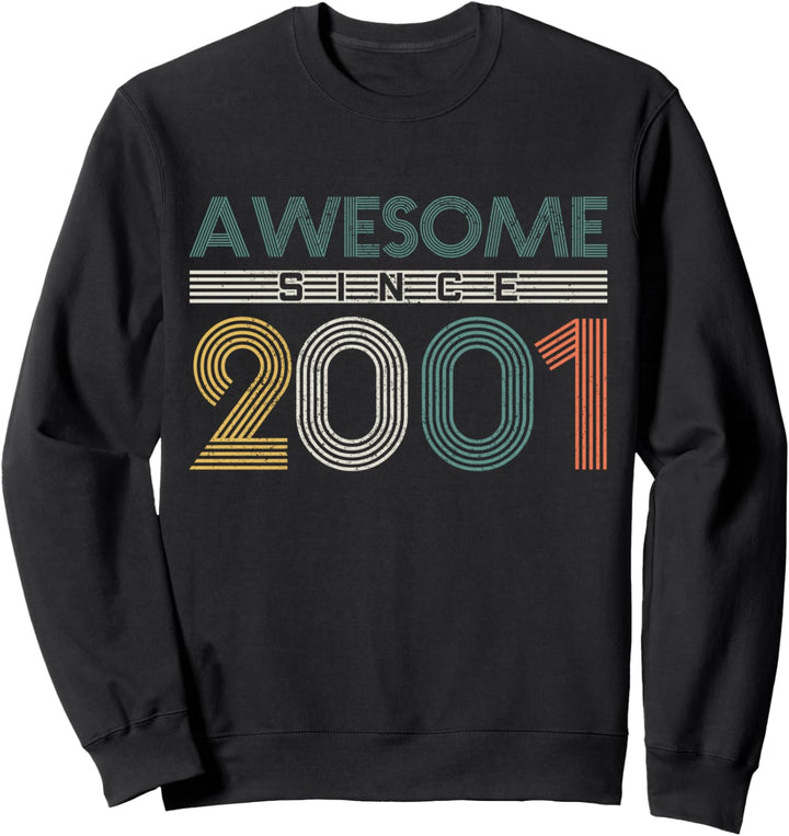 20. Geburtstag Geschenk Lustig Vintage Awesome Since 2001 Sweatshirt