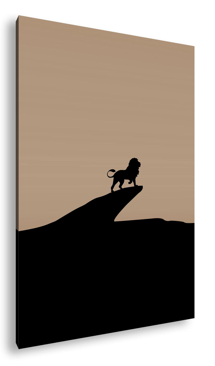 deyoli Löwe auf steinernen Felsen Format: 80x60 Effekt: Sepia als Leinwandbild, Motiv fertig gerahmt