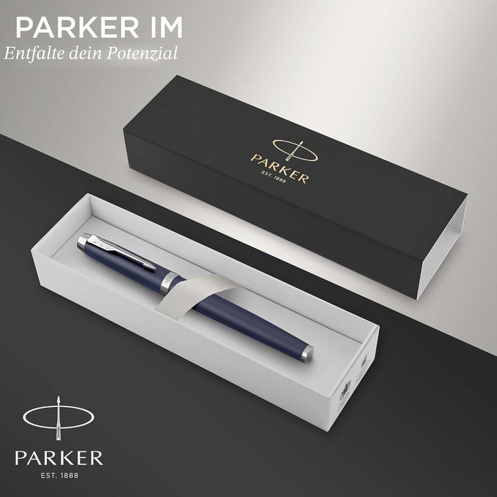 Parker IM Tintenroller | Matte Blue | feine Spitze | Schwarz | Geschenkbox Tintenroller Matte blue C