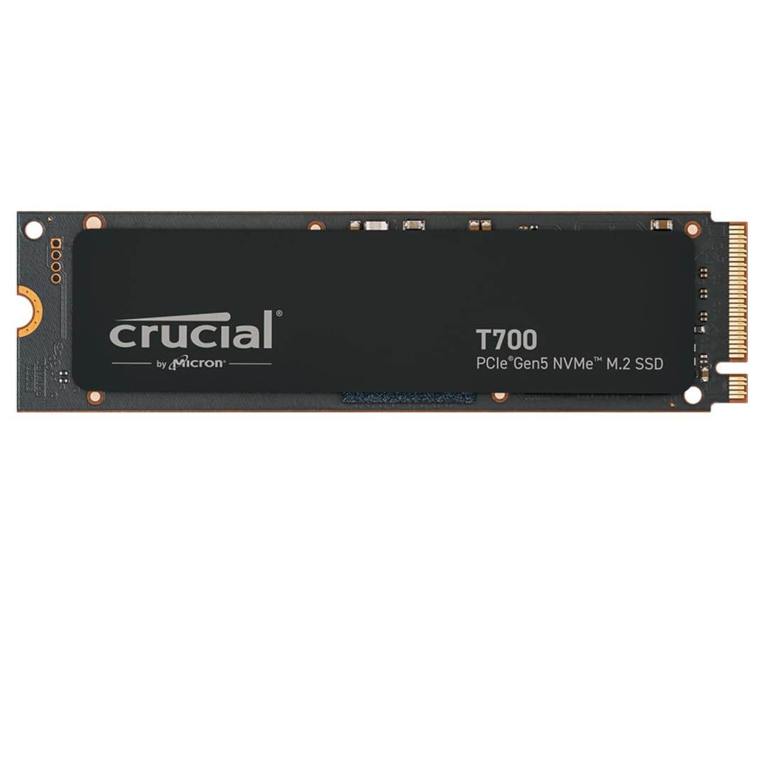 Crucial T700 4TB Gen5 NVMe M.2 SSD - Bis zu 12.400 MB/s - DirectStorage-fähig - Gaming, Fotografie,