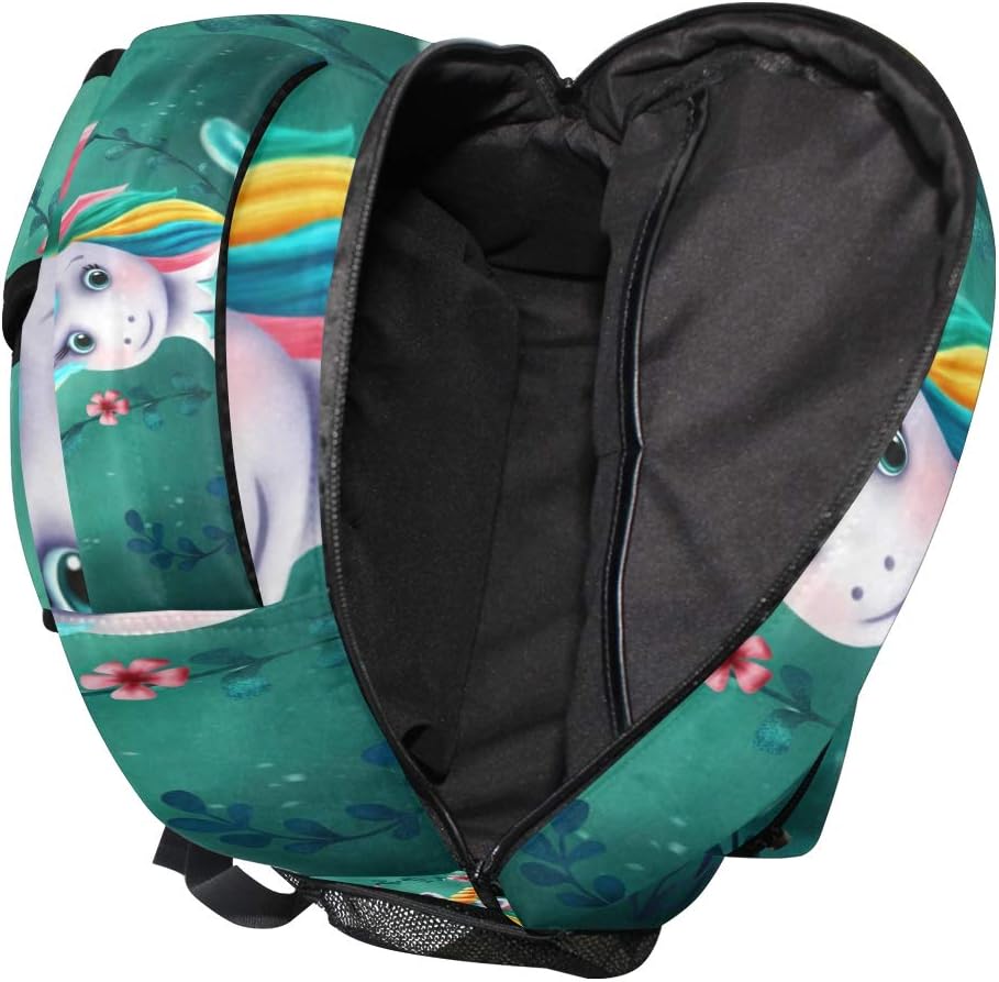 Süsse Meerjungfrau Einhorn Schulrucksack für Jungen Mädchen Kinder Reisetasche Bookbag