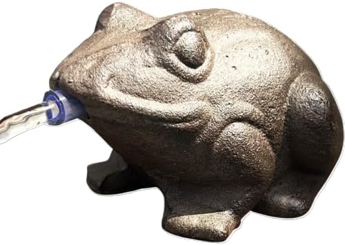 Wasserspeier Frosch braun Guss mit Aussenpumpe | sehr massive Ausführung 940 gr.