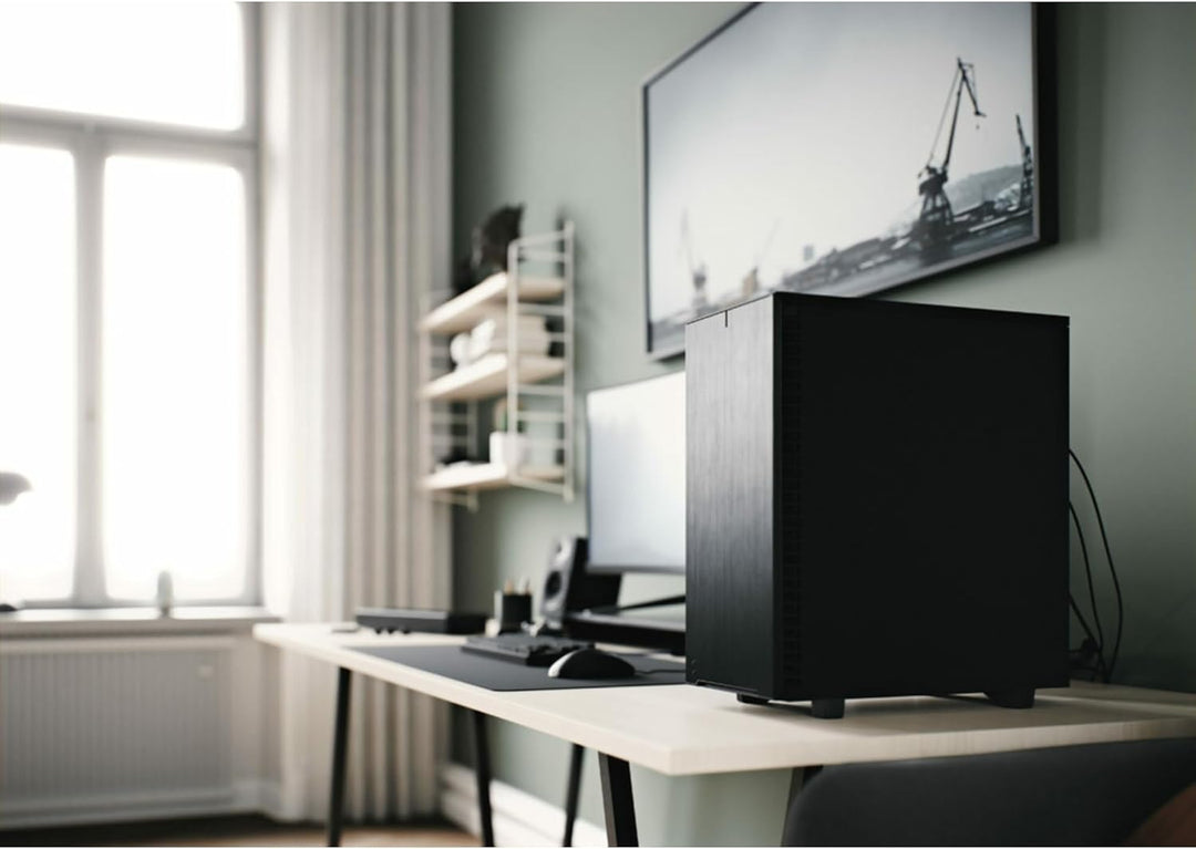 Fractal Design Define 7 Compact Black, kompaktes ATX PC Gehäuse aus Aluminium/Stahl, gedämmt für Sil