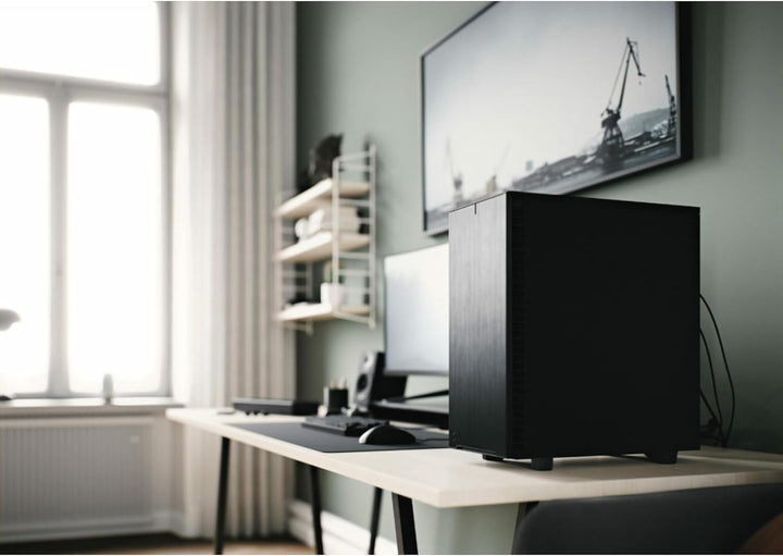 Fractal Design Define 7 Compact Black, kompaktes ATX PC Gehäuse aus Aluminium/Stahl, gedämmt für Sil