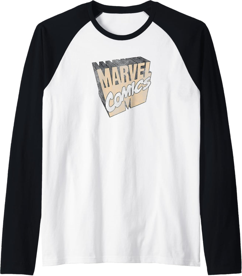 Marvel Retro 3D Logo Tan Raglan