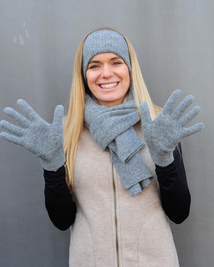 FosterNatur, Merino Damen Wollhandschuhe/Fingerhandschuhe, 100% Wolle Merino extrafein 7.5 Grau, 7.5