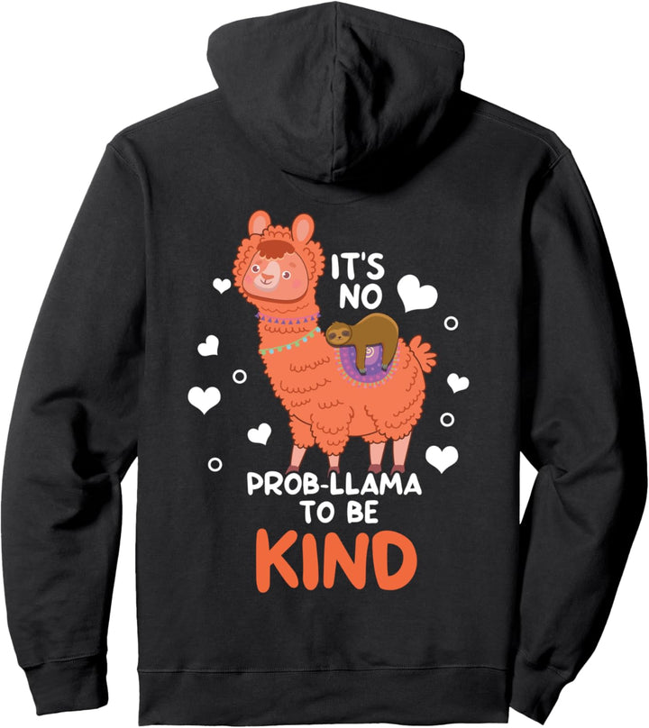 Kein Problem Llama Kind Stop Mobbing Unity Day Orange Pullover Hoodie