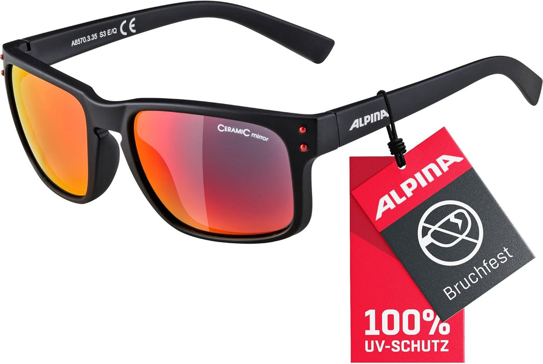 ALPINA KOSMIC - Verspiegelte und Bruchsichere Sonnenbrille Mit 100% UV-Schutz Für Erwachsene Einheit