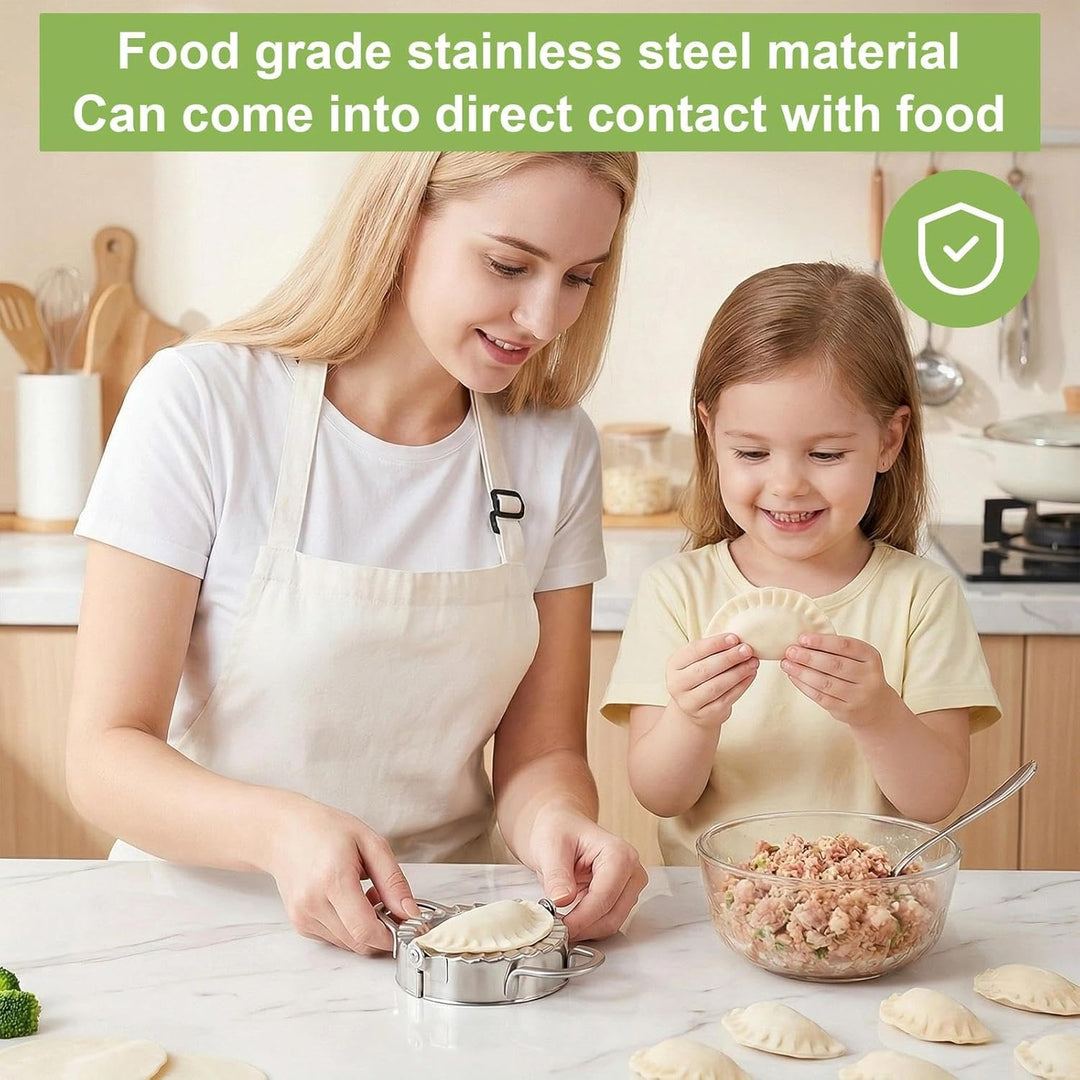 9 Stück Ravioli Former Edelstahl Dumpling Maker Set Teigtaschenformer mit Ravioli Ausstecher Maultas
