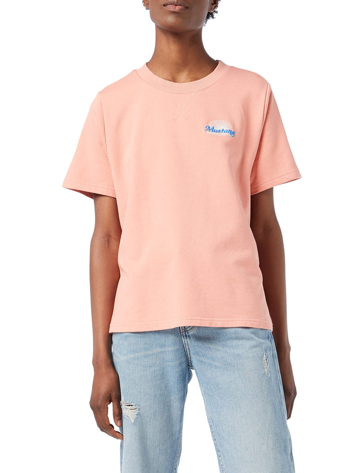 MUSTANG Damen Halbarm-Sweatshirt Style Becca C Print L Lobster Bisque 8131, L Lobster Bisque 8131