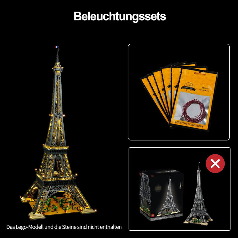 cooldac LED Licht-Kit für Lego 10307 The Eiffel Tower Building Set, Led Beleuchtungs Set Kompatibel