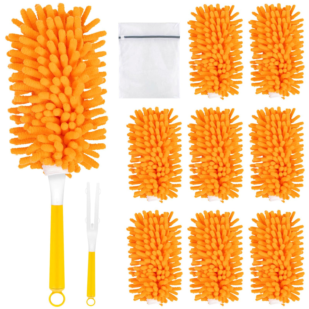 8 Stück Staubwedel Waschbar für Swiffer Duster Staubmagnet Nachfüllpack, 360° Wiederverwendbar Tüche