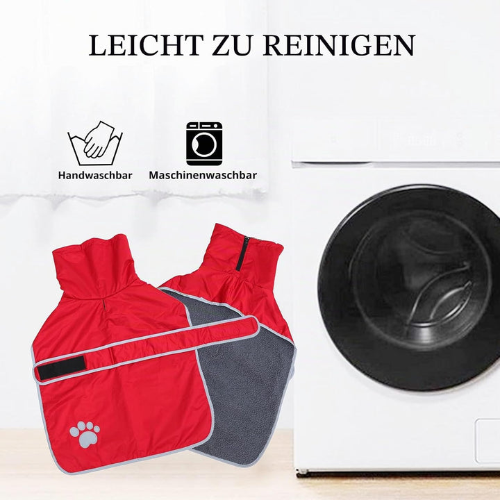 Geyecete-Hunde Wintermantel fur Dackel,Hundejacken mit plüschfutter und Kabelbaumloch,Wasserdichter