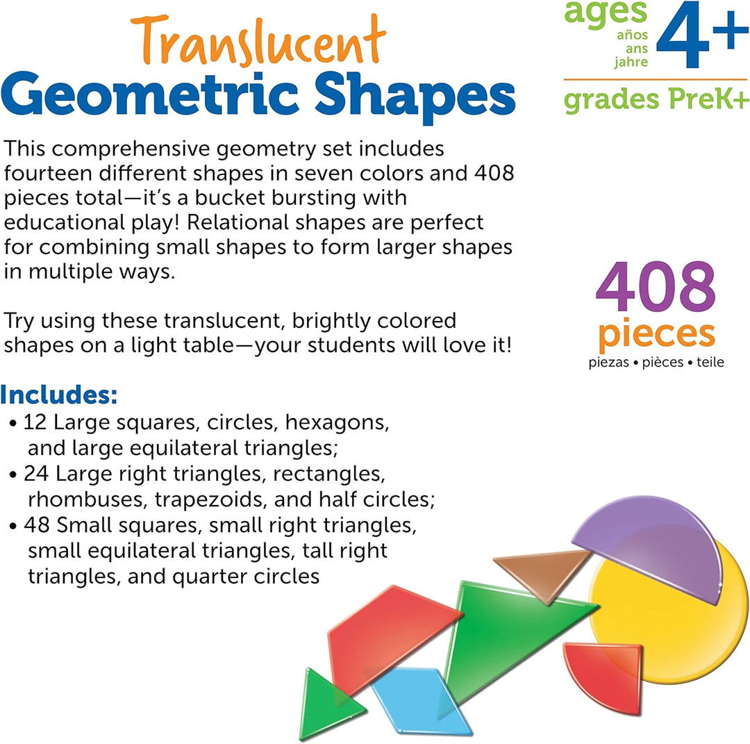 Learning Resources Transparente geometrische Formen, Mittel Single, Single