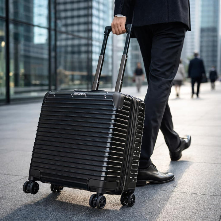POSH Piloten Koffer Handgepäck Hartschale - Aluminium Rahmen & Schnappverschluss - 37L Business 45x4