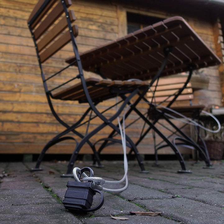 Drahtseile24 Stahlkabelschloss, Schlaufenkabel mit Schloss - Diebstahlsicherung für Gartenmöbel & Te