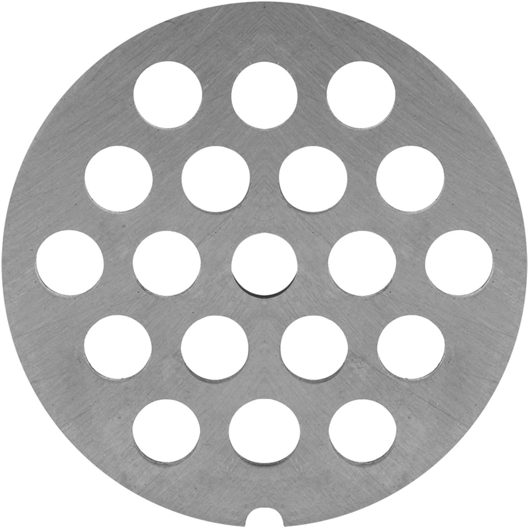 Kohlenstoffstahl Fleischwolfplatte Nr. 8, 61,5 x 61,5 x 5 mm, 8 mm Lochdurchmesser, Silber, Spülmasc