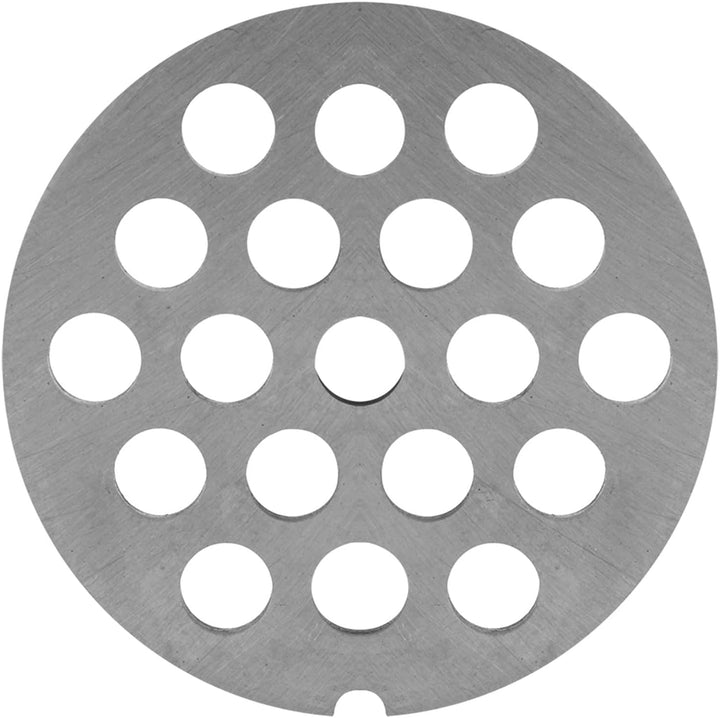 Kohlenstoffstahl Fleischwolfplatte Nr. 8, 61,5 x 61,5 x 5 mm, 8 mm Lochdurchmesser, Silber, Spülmasc