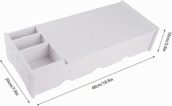 Greensen Monitorständer mit Schublade, Bildschirmständer Schreibtisch Organizer Holz Kunststoff Verb