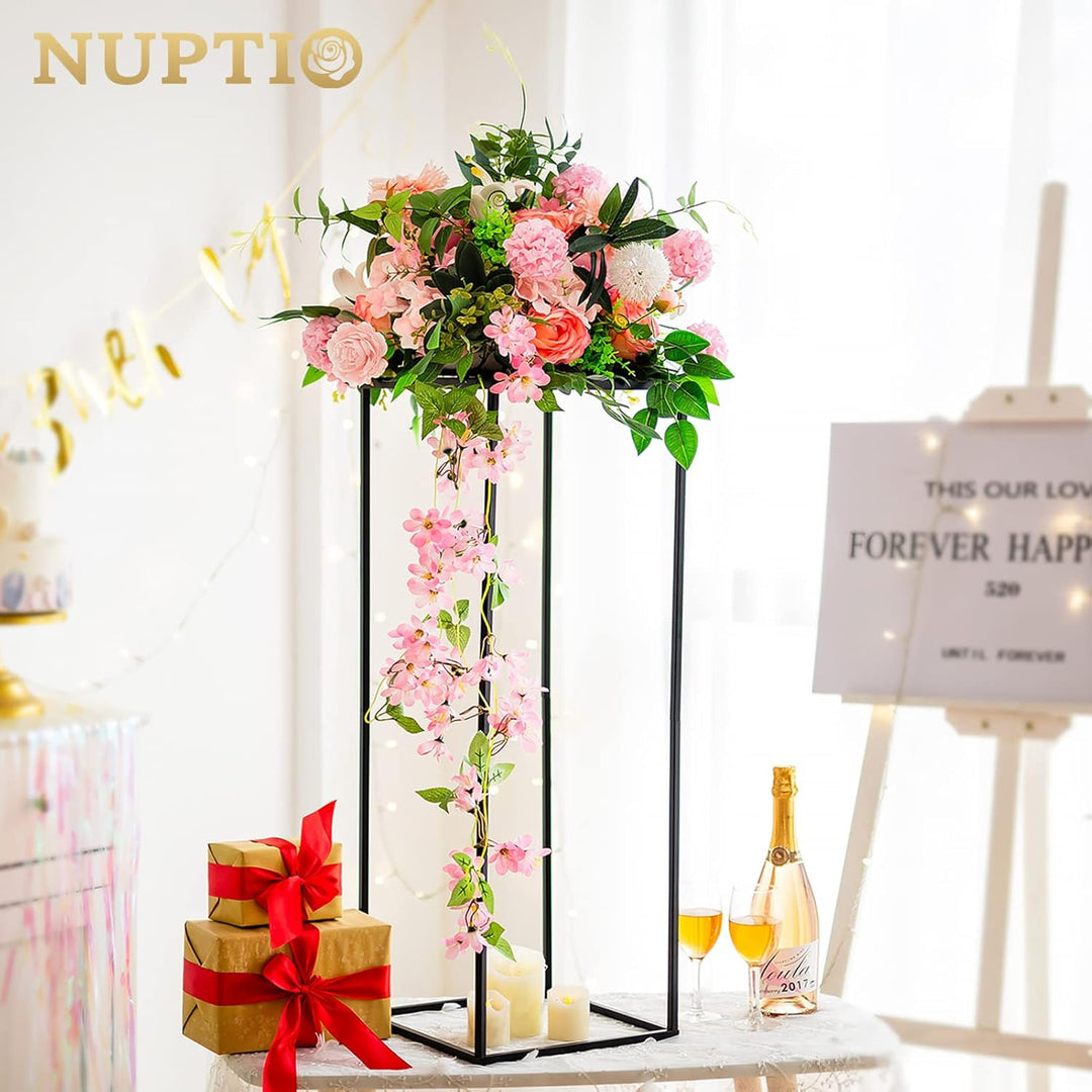 Nuptio Schwarzer Vasen Pflanzenständer 2 Stück 80cm Hohe Blumenvasen für Hochzeit Geburtstagsparty M