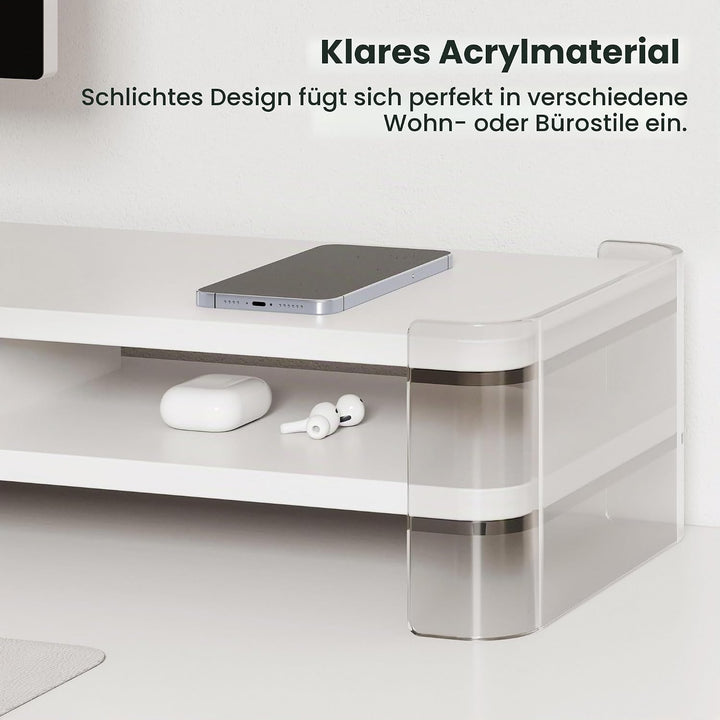 Fenge Dual Monitorständer Riser mit Acrylbein Grosser Computer Bildschirmständer für Laptop/PC/Druck