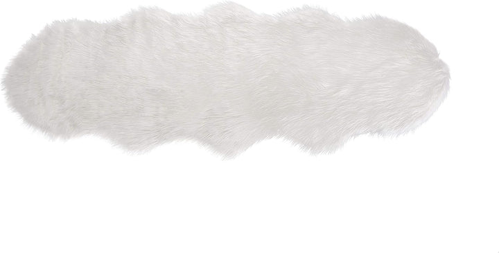 WOLTU Fellteppiche Schaffell, Kunstfell Lammfellimitat Teppich flauschig, 180 x 60cm Weiss, Longhair