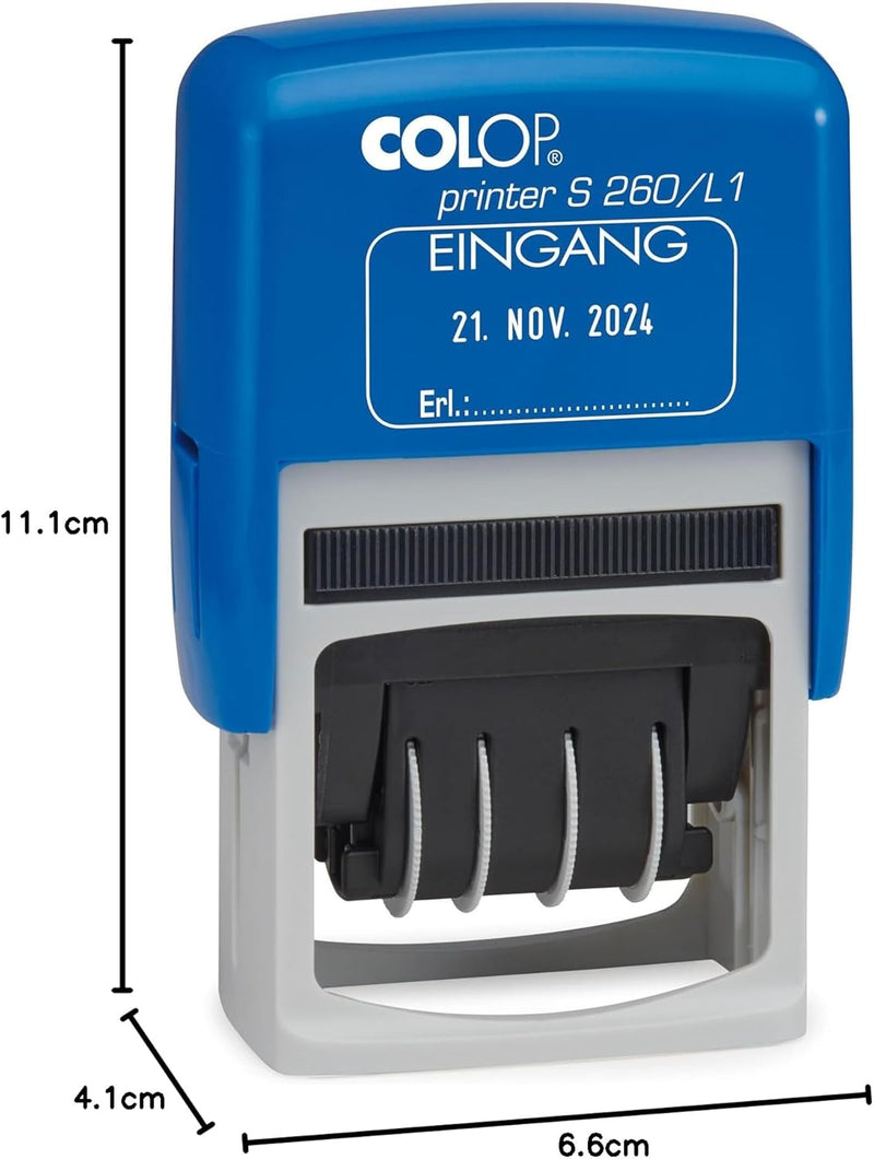 COLOP 105630 Datumstempel Printer S260 Eingang Abdruck Blau, Eingang