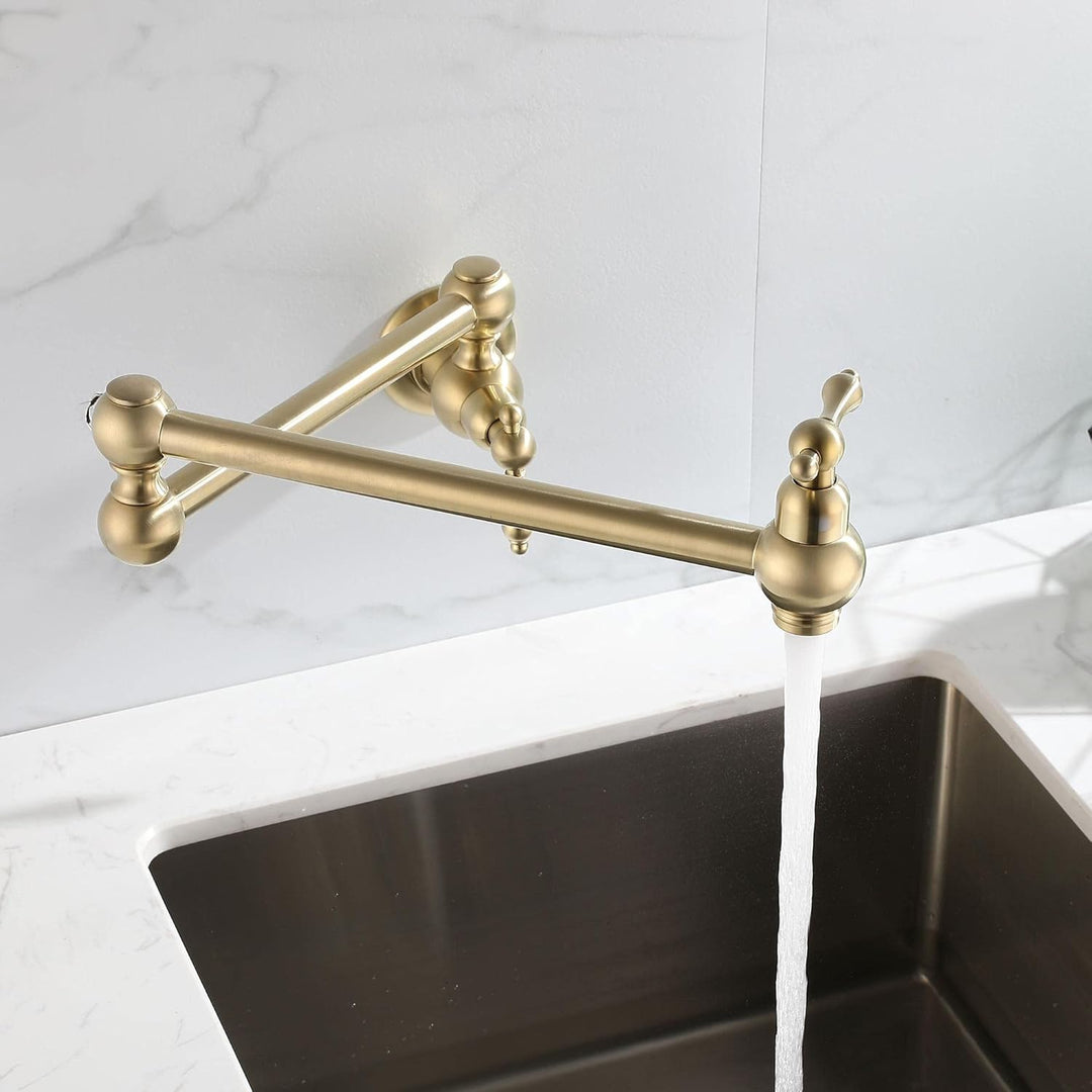 HomeLava Klassisch Faltbar Wasserhahn Küche Wandmontage Spültischarmatur Einhand Küchenarmatur Kaltw