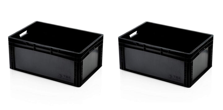 2x Eurobehälter 60x40x27 schwarz * Eurobox 60 x 40 x 27 Euro Box Behälter Lager stapelbar