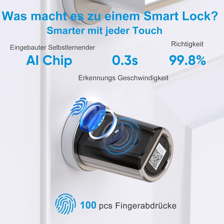 WELOCK Touch41 Türschloss Fingerabdruck,Fingerabdruck Türschloss Haustür,Elektronisches Türöffner IP