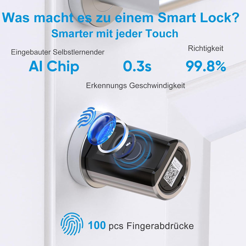 WELOCK Fingerabdruck Türöffner Türschloss Fingerprint Scanner Schloss Elektronischer Schliesszylnder