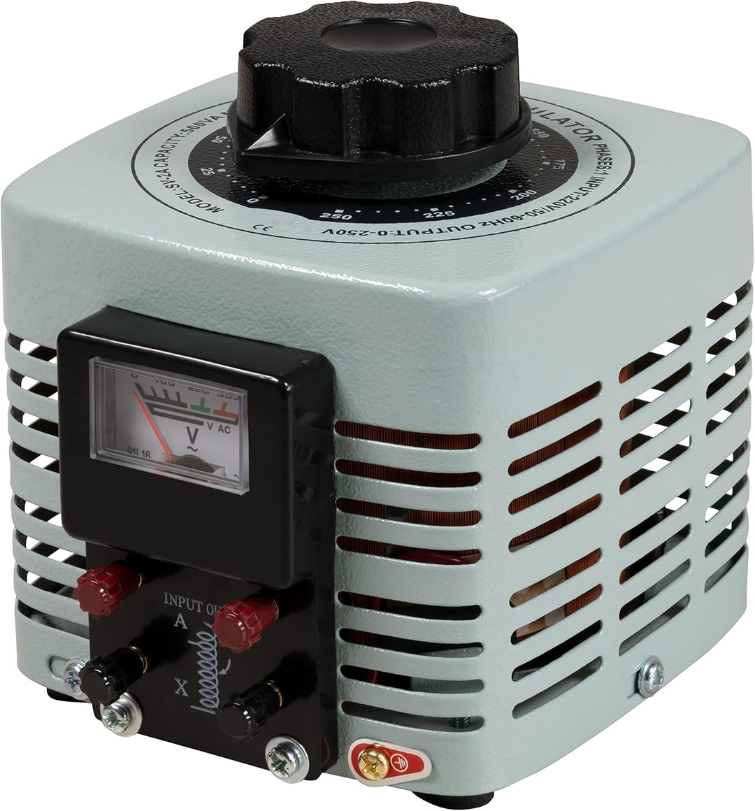 MC POWER - Ringkern-Stelltrafo | V-2000 | Ring Trafo regelbar 0-250V, 2A, 500 Watt, Regeltrafo NICHT