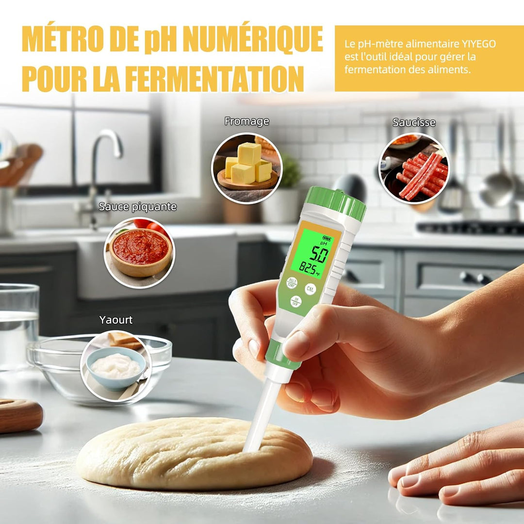 Multifunktionale Digitale pH-Meter für Lebensmittel, Hohe Präzision Garten Boden pH Messgerät Kit mi