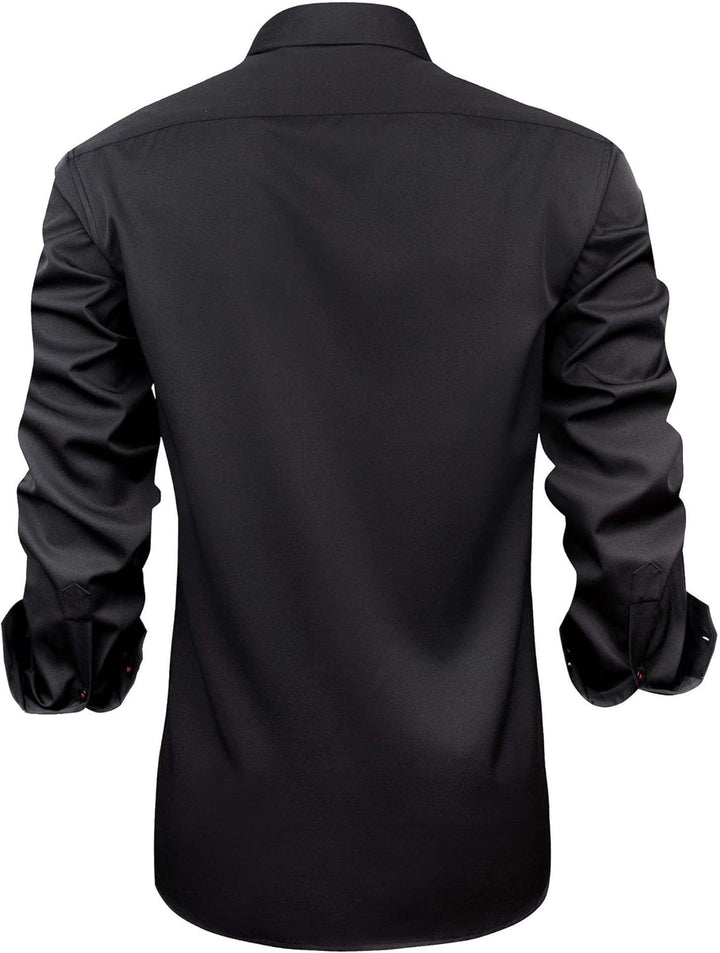 J.VER Herren Hemd Regular Fit Langarm Herrenhemden Freizeithemd Regular Businesshemd elastiscer Must