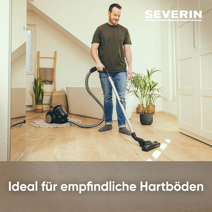 SEVERIN Beutelloser Zyklon-Staubsauger, Bodenstaubsauger für konstante Saugkraft, Staubsauger ohne B