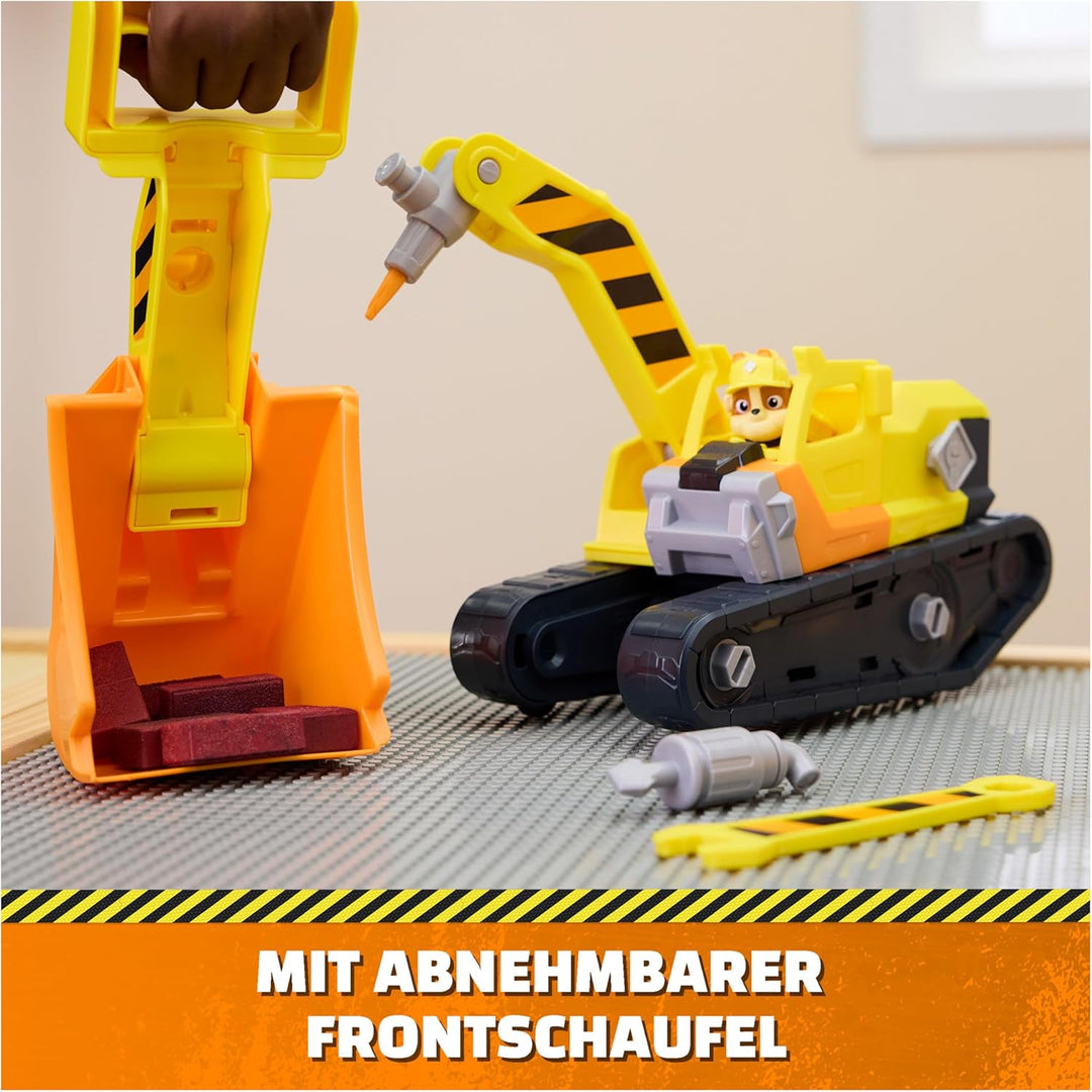 Rubble & Crew – Rubbles extragrosser 2-in-1 Premium-Bagger und Planierraupe mit Werkzeug, 35 cm, ink