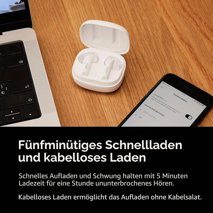 Denon AH-C840NCW True Wireless Bluetooth In-Ear-Kopfhörer mit aktiver Geräuschunterdrückung, wasserr