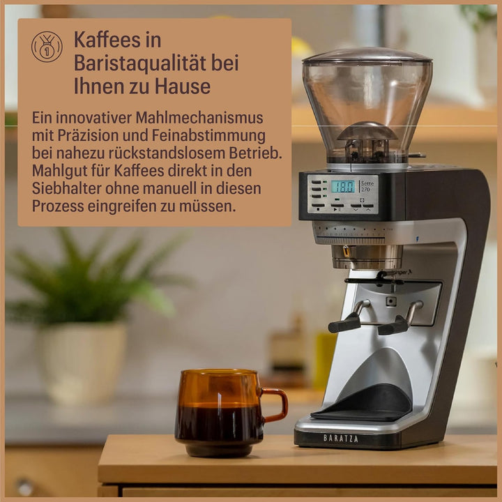 Baratza - Sette 270 230V Kaffeemühle - Elektrische Kaffeemühle mit Mahlwerk, Schwarz ZCG1270BLK4FEU1