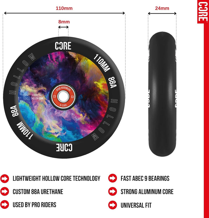 CORE Hollow V2 Stunt-Scooter Rolle 110mm Galaxy / Pu Schwarz, Galaxy / Pu Schwarz