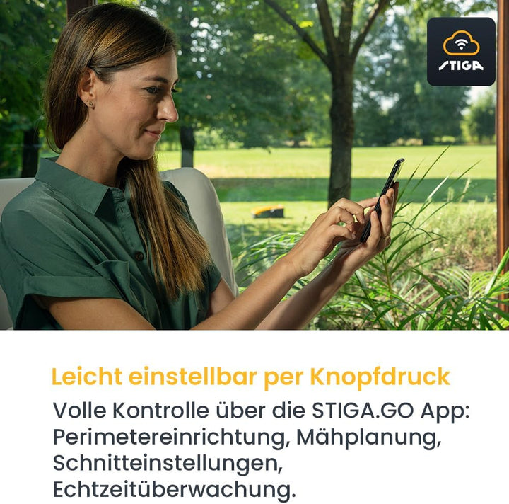 STIGA A1500 Autonomer Rasenmäher Roboter. Mähroboter ohne Begrenzungskabel (max. 2500m²). App-Steuer