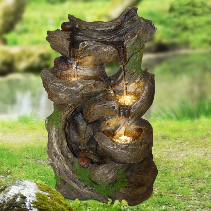 Gartenbrunnen ZIERBRUNNEN VOGELBAD Wasserfall GARTENLEUCHTE TEICHPUMPE - SPRINGBRUNNEN WASSERSPIEL f