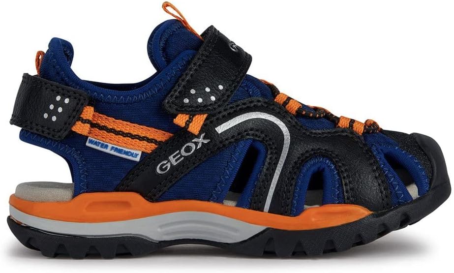 Geox Jungen J Borealis Boy Sandal 35 EU Navy Orange, 35 EU Navy Orange
