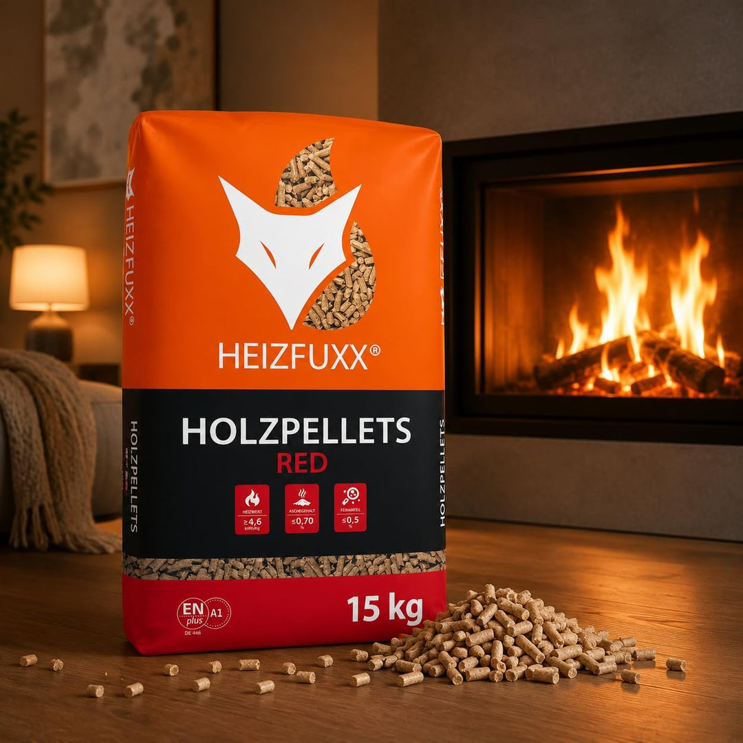 HEIZFUXX Red ENplus A1 Holzpellets Hartholz 30 kg (2 x 15 kg), 2 x 15 kg