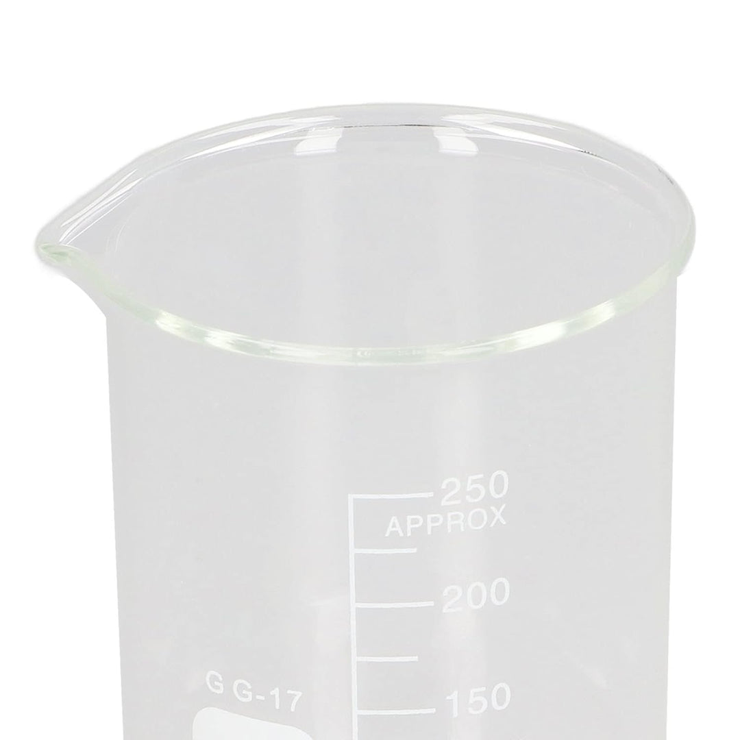 10 Stück Boro silikat glas becher Set, 10/25/50/150/250ml Graduierten-Labor-Messbecher mit Auslass,