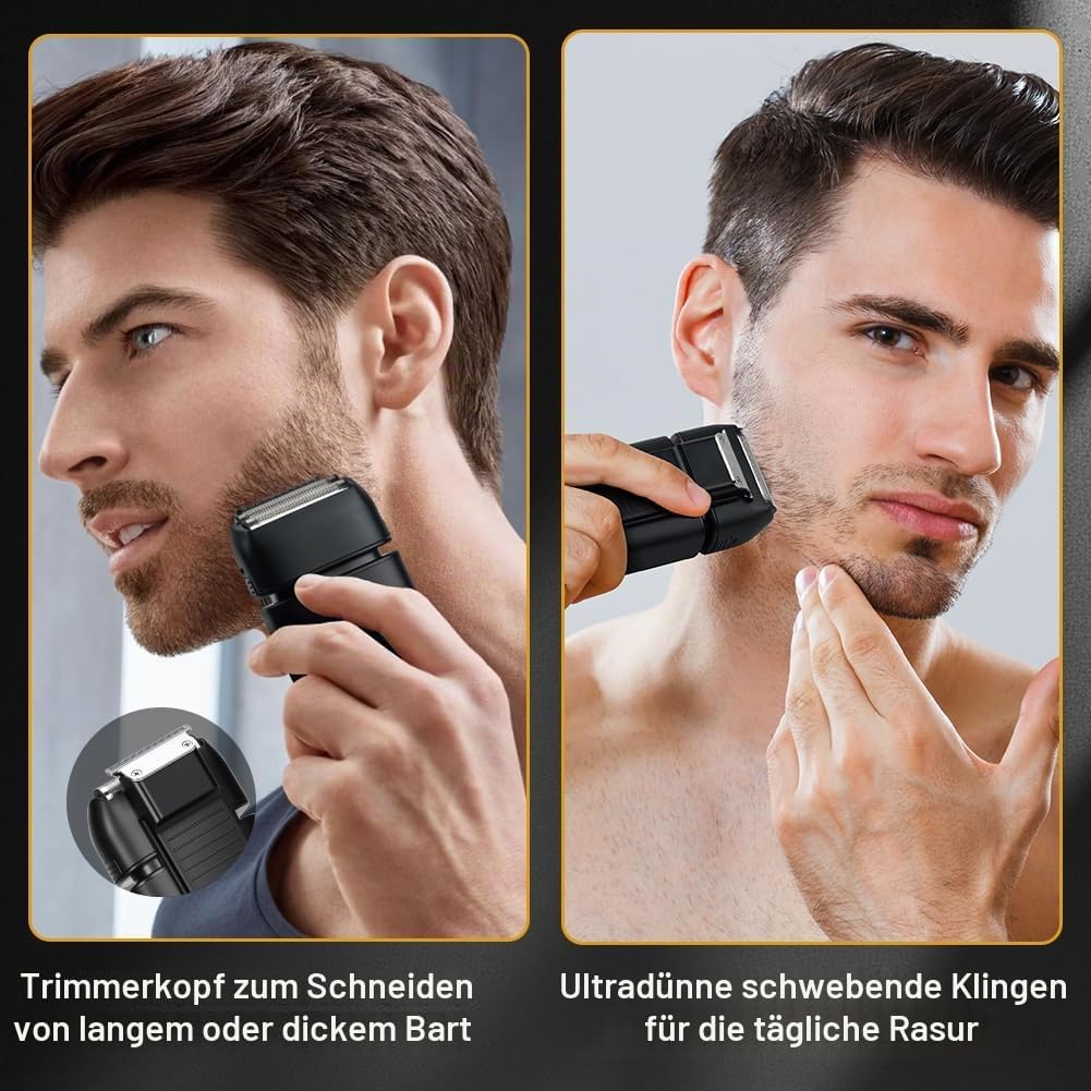 flintronic Rasierer Herren Elektrisch, Wasserdichter Multifunktionaler Elektrischer Rasierer Herren,