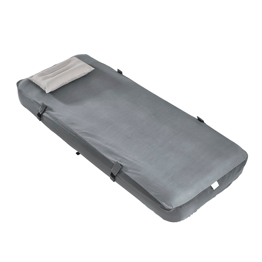 SoBuy Feldbett mit Zelt Grau 4in1 Zelt auf Stelzen mit Rolltasche Wasserdichtes Campingbett Outdoor