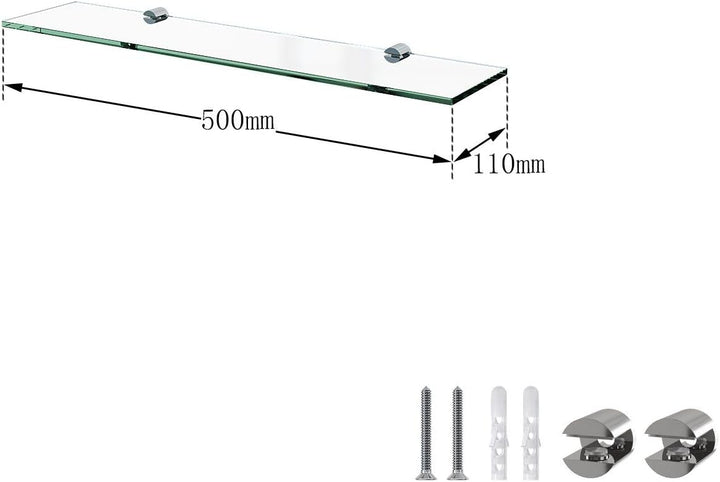 Glasablage Bad Glasregal Wand Wandablage Wandregal Badablage Glas Badezimmer 50 cm Badezimmer Regal
