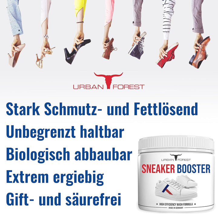 · URBAN FOREST · PREMIUM PRODUCTS Nachhaltiges Sneaker Power Reiniger Konzentrat inkl. Schwamm + 4X