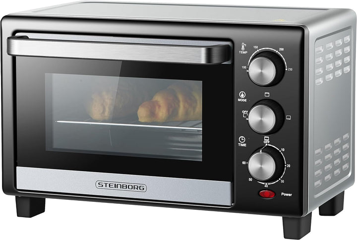 Mini Backofen 15 Liter | Pizzaofen | Minibackofen | 60 min Timer | 100°-230°C | 1200 Watt | Backofen